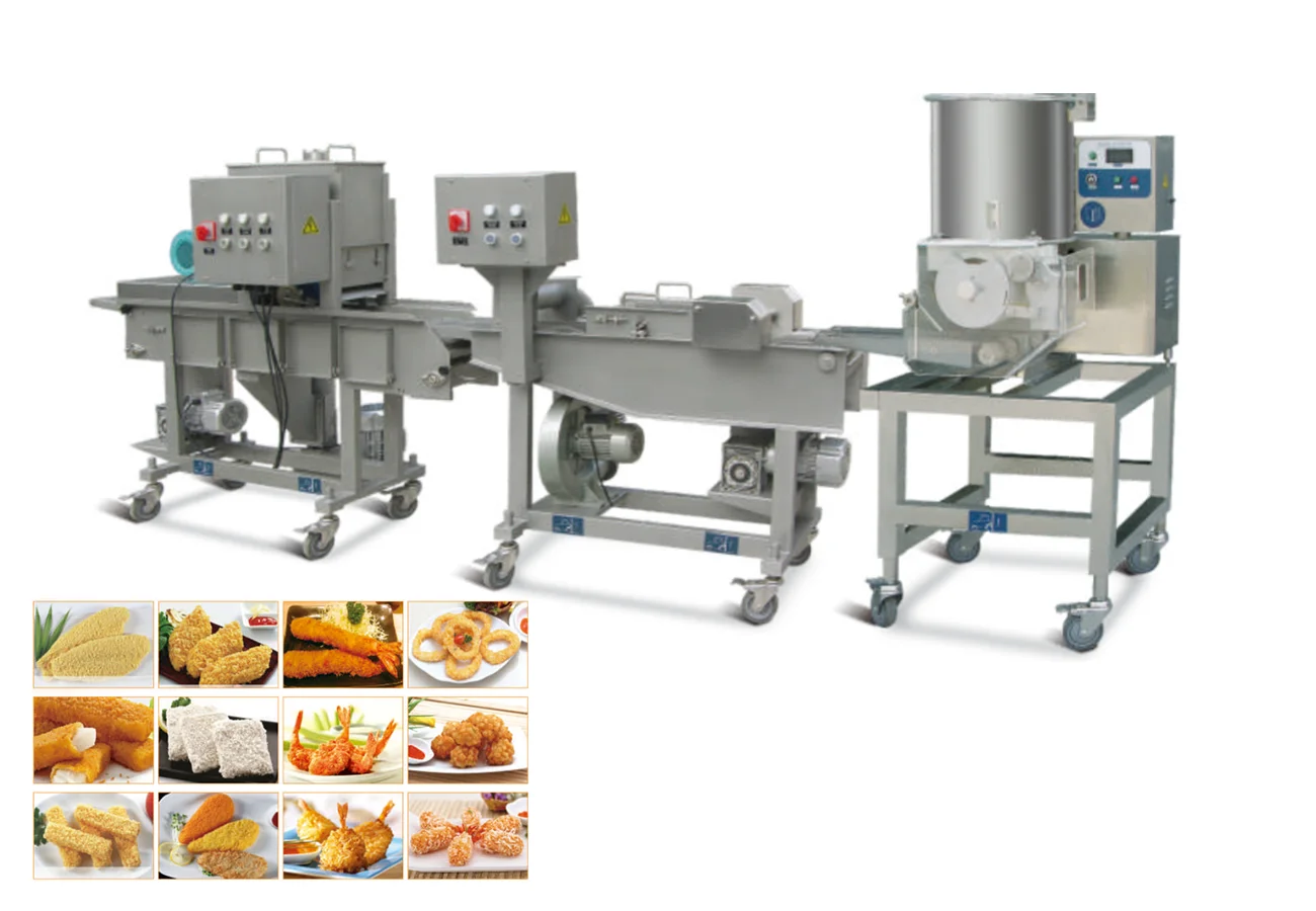 09 Mini Automatic Hamburger & Nuggets Forming and Coating Line - Image 1